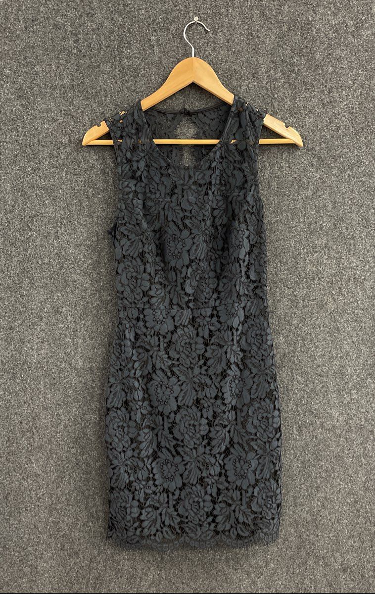 Banana Republic Women's Navy Blue Floral Lace Sleeveless Sheath Dress Sz 0 NWT