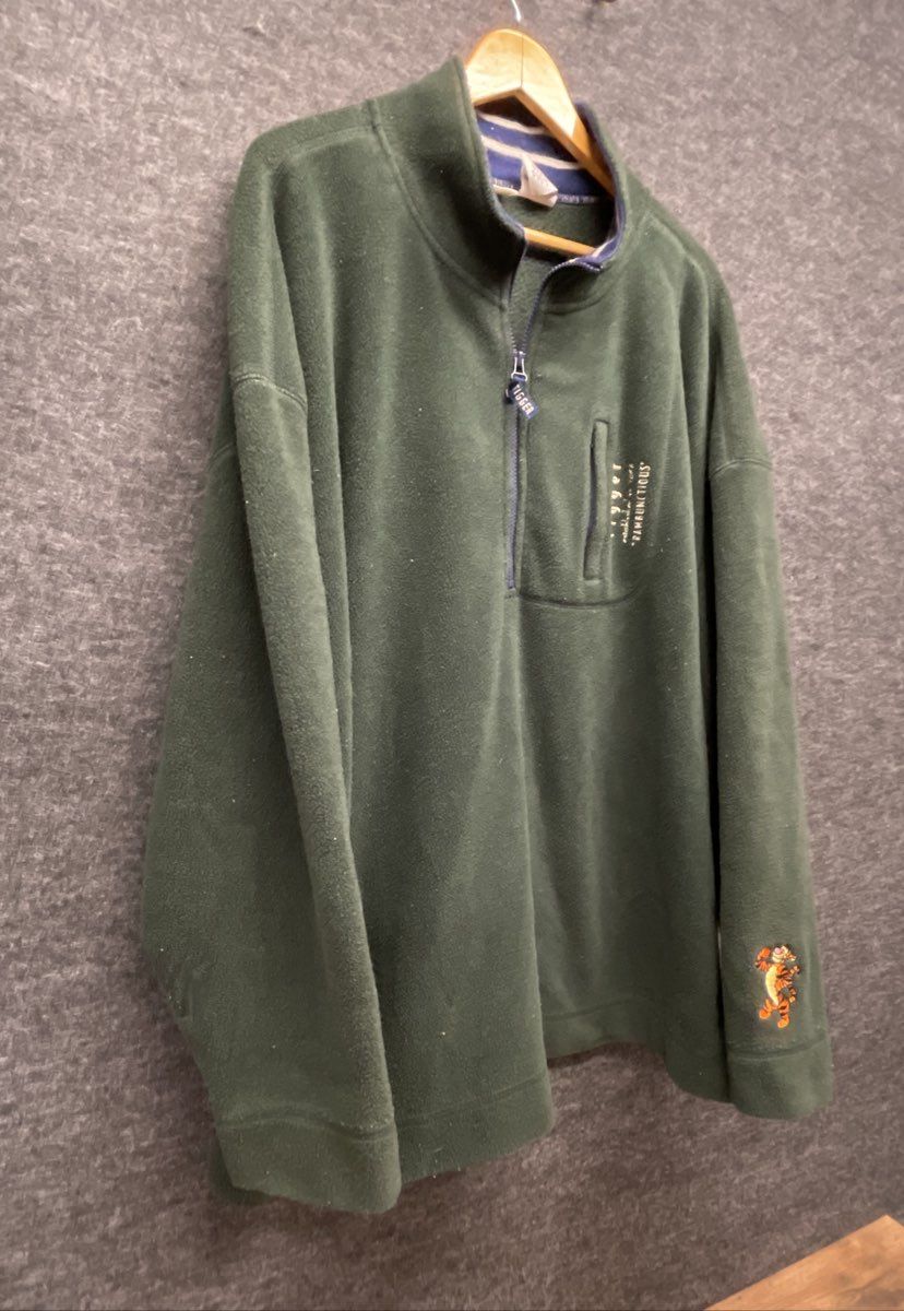 Vintage 90s Disney Catalog Tigger Embroidered 1/4 Zip Fleece Pullover Sz 3X