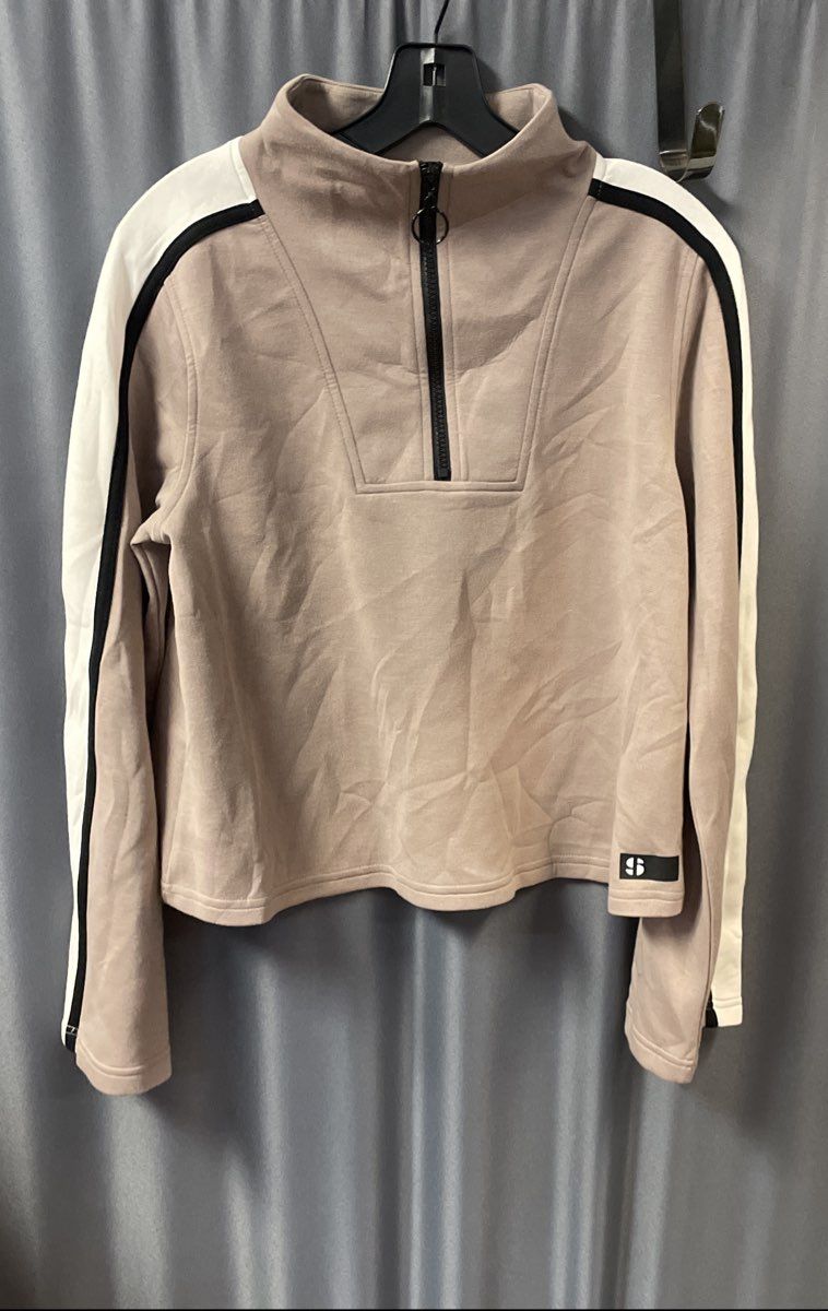 Sports Illustrated Women's Taupe Colorblock Track Suit S Top M Pants NWT