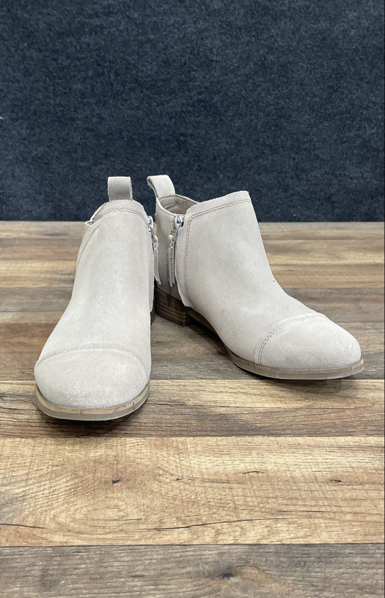 Toms Marina Grey Suede Double Zip Ankle Booties Women's Size 8