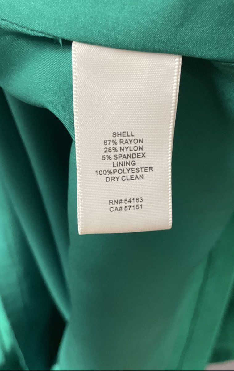 Eliza J Women's Green V-Neck 3/4 Sleeve Button Detail Sheath Dress Size 4