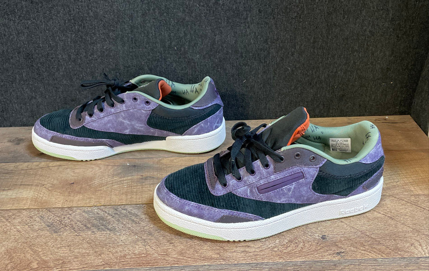 Reebok Club C 85 The Joker Purple Black Low Top Sneakers Size 8.5