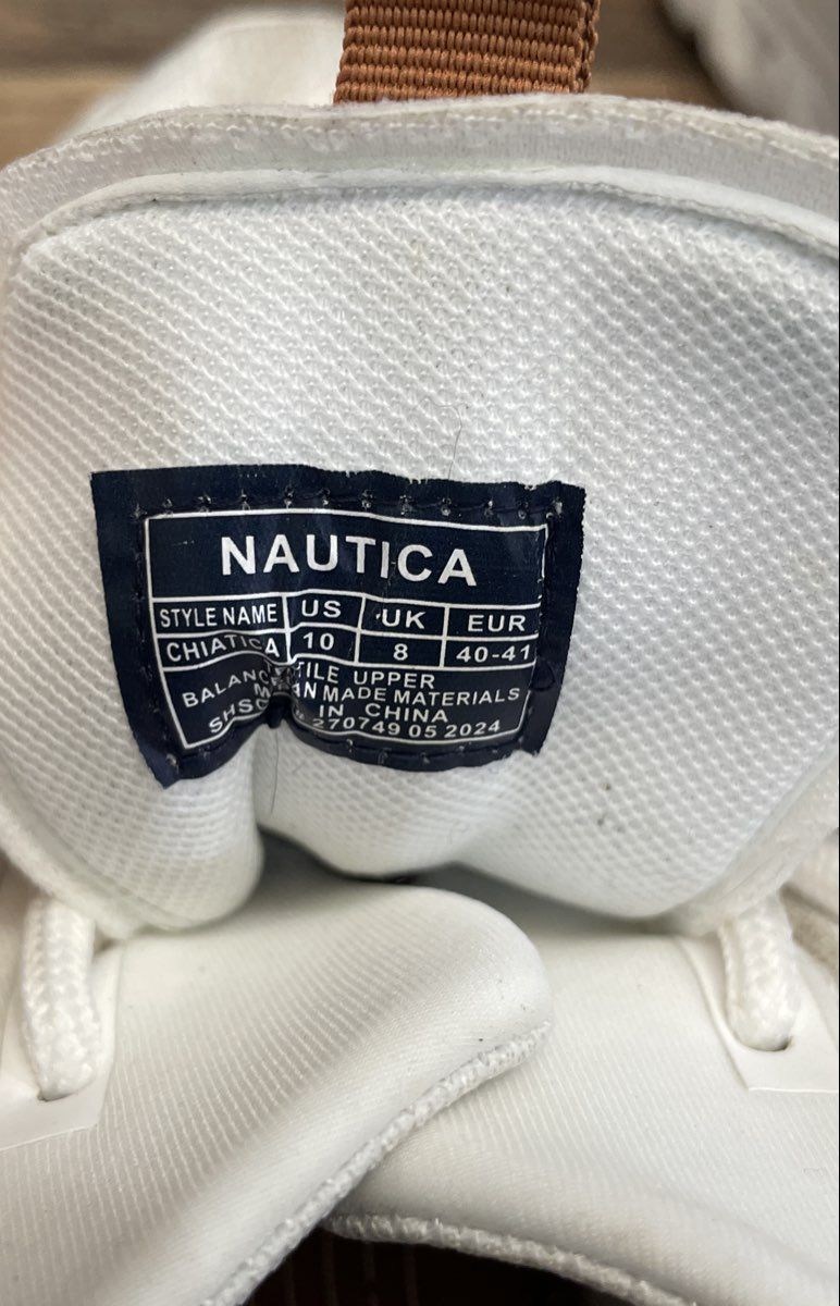 Nautica White Brown N-Tech Comfort Lifestyle Mesh Sneakers Men's Size 10