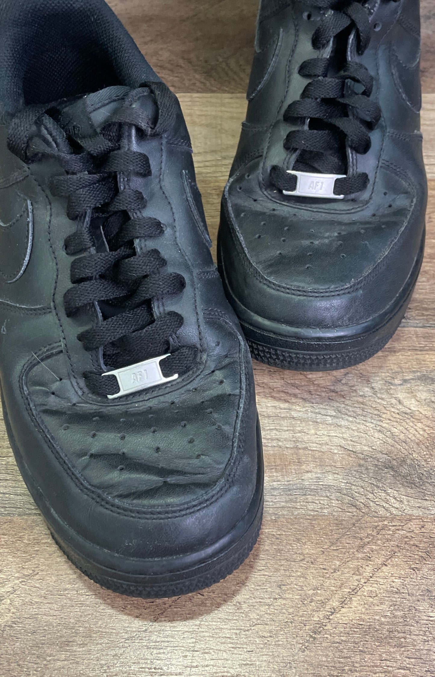 Nike Air Force 1 Low Triple Black Leather Women's Sneakers Size 9