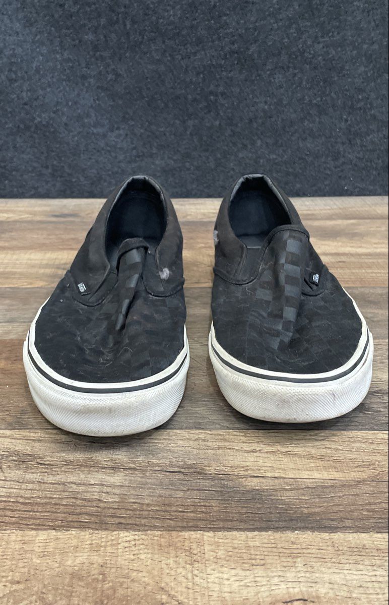 Vans Classic Slip-On Tonal Black Checkerboard Canvas Shoes Men's Size 14