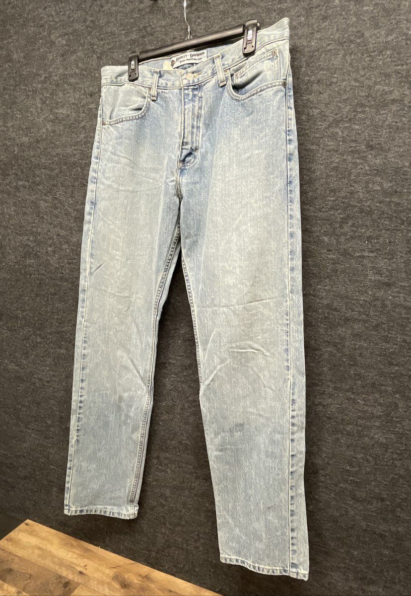 Harley-Davidson Men's Light Wash Straight Leg MotorClothes Jeans 34x34
