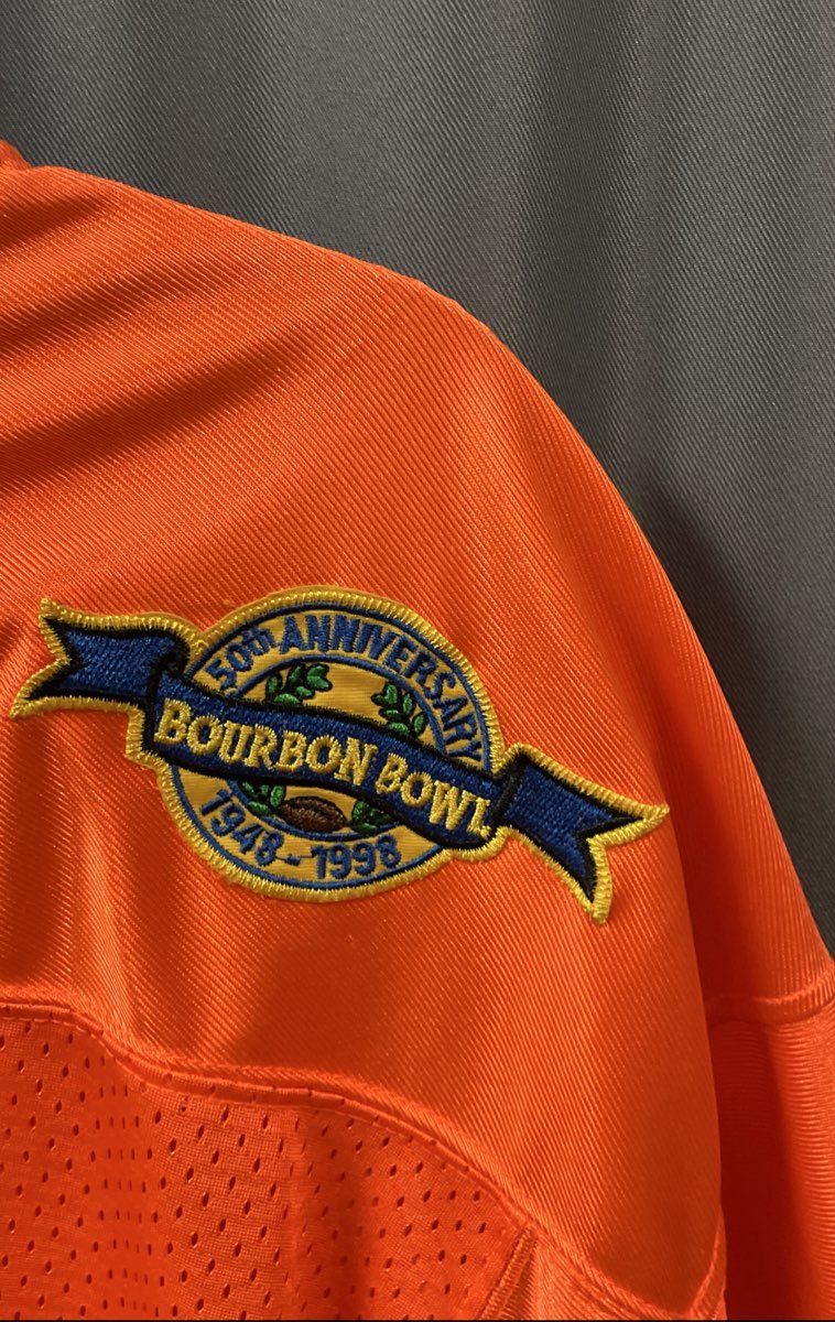 The Waterboy Men's Orange Bobby Boucher #9 Mud Dogs Bourbon Bowl Jersey Sz XL