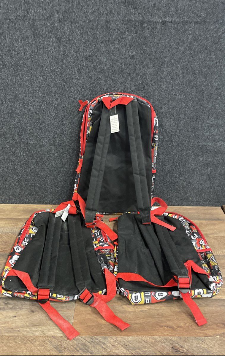 Disney Mickey Mouse Red Yellow Black White Backpack NWT Lot of 3