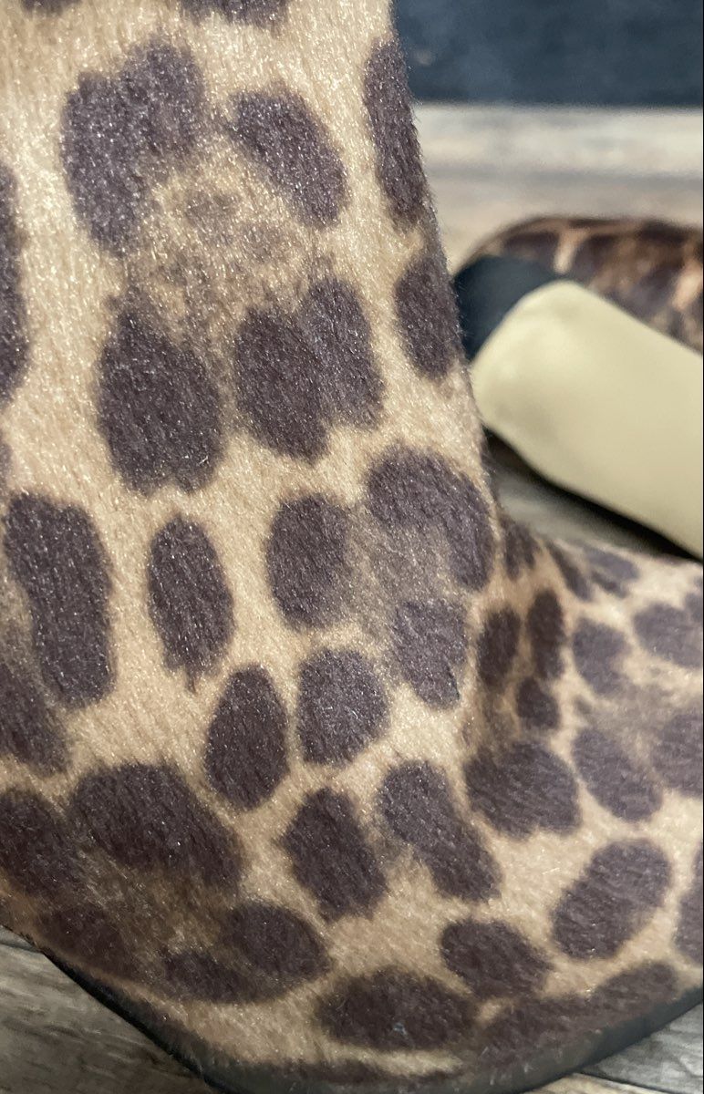 Nine West Leopard Print Calf Hair Ankle Boots Women's Size 8M