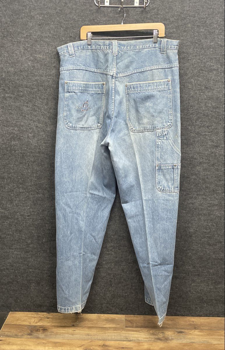 Vintage Y2K Boxx Jeans Men's Light Wash Carpenter Denim Embroidered Size 42x34