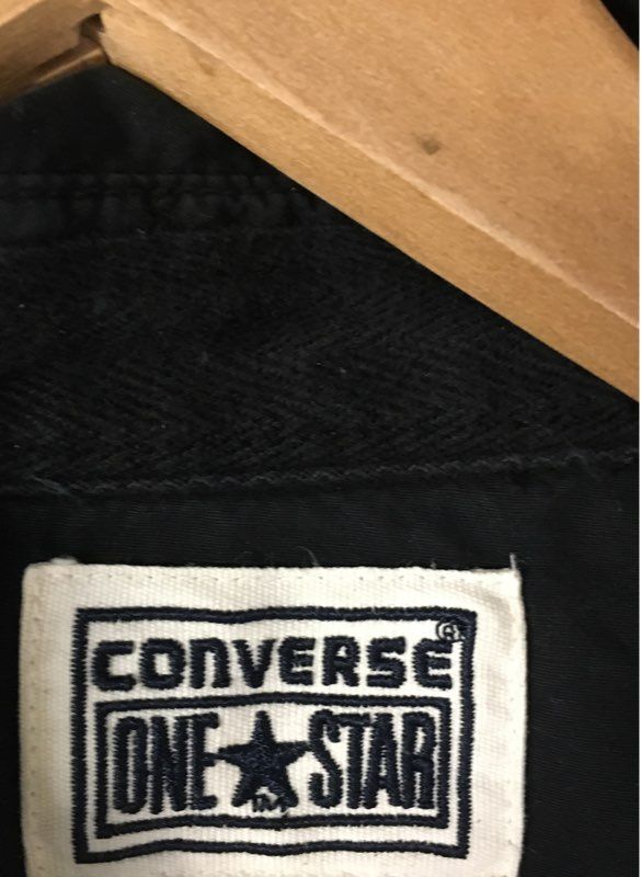 Converse One Star Men's Black Short Sleeve Button Down Shirt Sz M