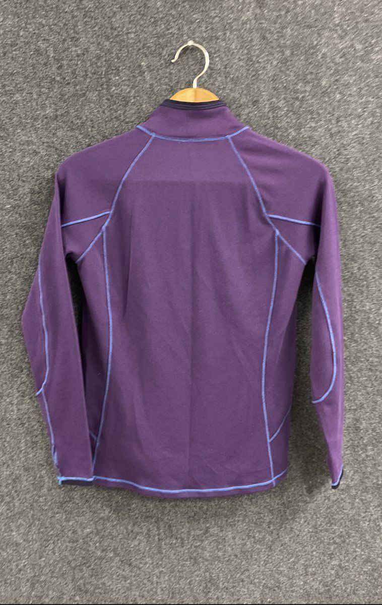 L.L. Bean Women's Purple Midweight Base Layer 1/4 Zip Pullover Thumbholes Sz S