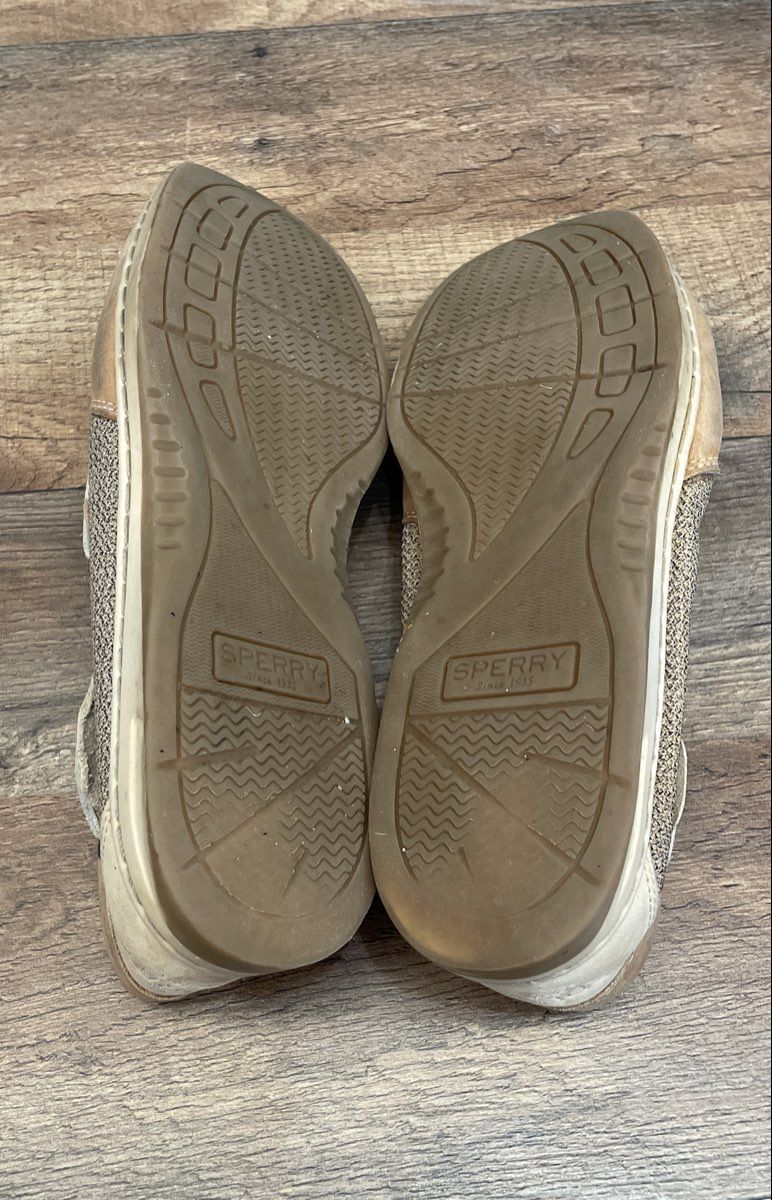 Sperry Top-Sider Angelfish Brown Tan Leather Mesh Boat Shoes Women's Size 7.5