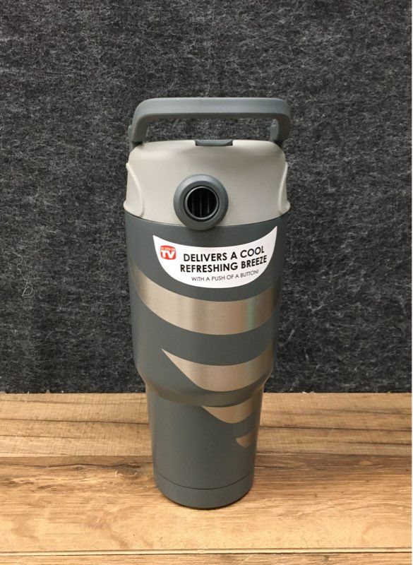 As Seen On TV Refreshing Air Cooler Personal Fan Tumbler Lot of 2 Gray & Teal