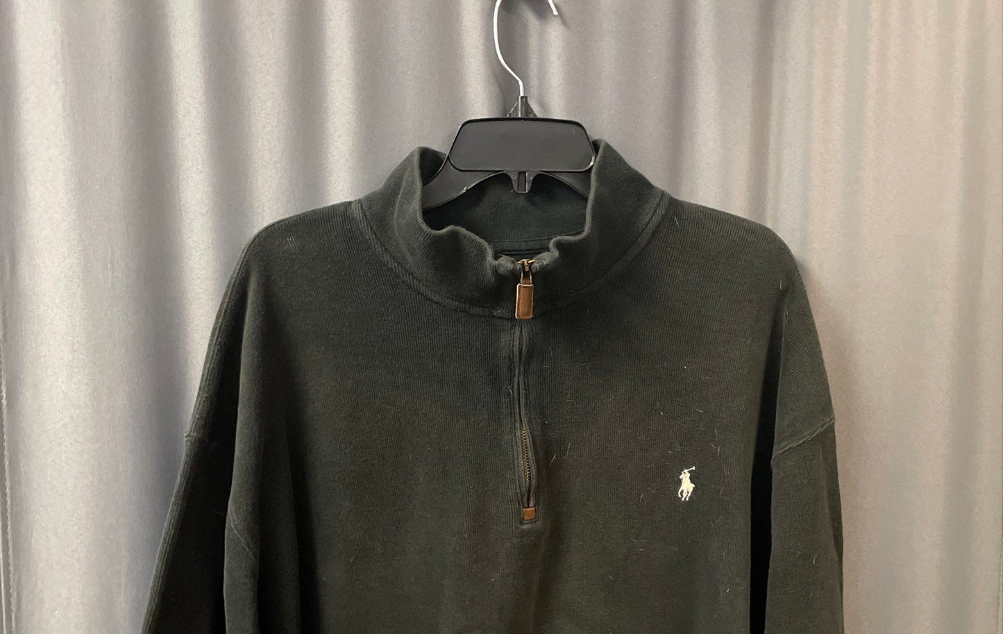 Polo Ralph Lauren Men's Black 1/4 Zip Pullover Mock Neck Pony Logo Sz 2XL Tall