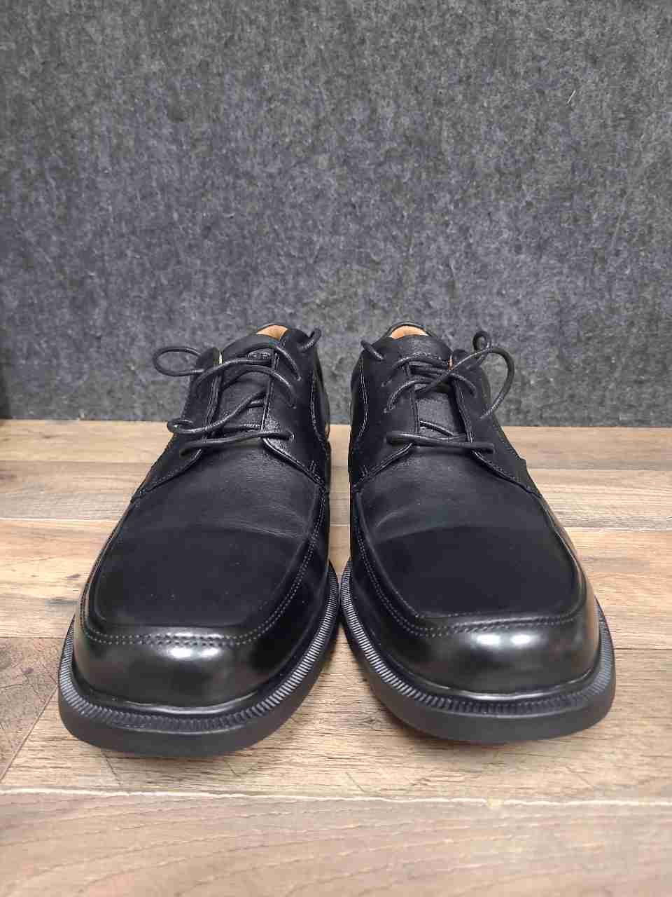 Rockport Dpluxe Apron Toe Oxford Black Leather Slip Resistant Mens Size 11W DS