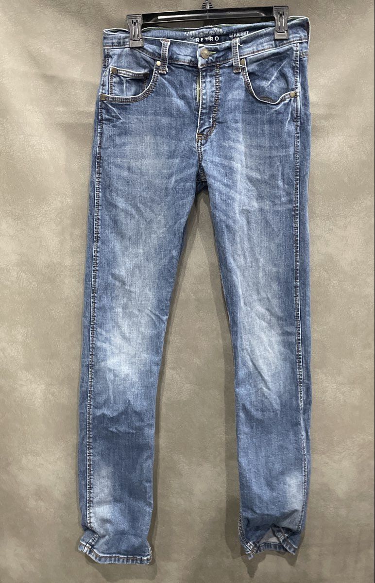 Wrangler Women's Retro Low Rise Straight Leg Blue Stretch Denim Jeans 29x36