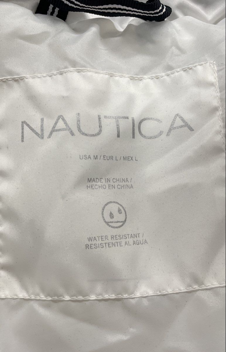 Nautica Women's White Hooded Water Resistant Quilted Puffer Jacket Sz M