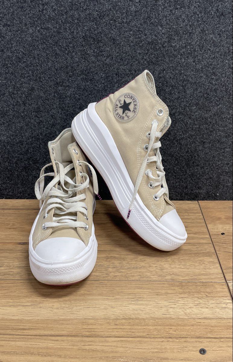 Converse Chuck Taylor All Star Move Desert Sand Pink Platform High Top Size 9