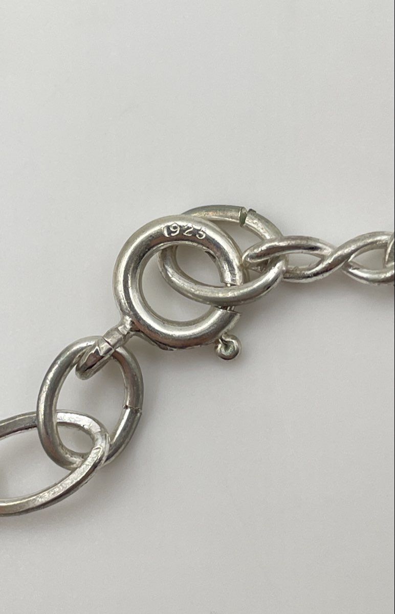 925 Sterling Silver Oval & Infinity Link Watering Can Charm Bracelet 5.9g