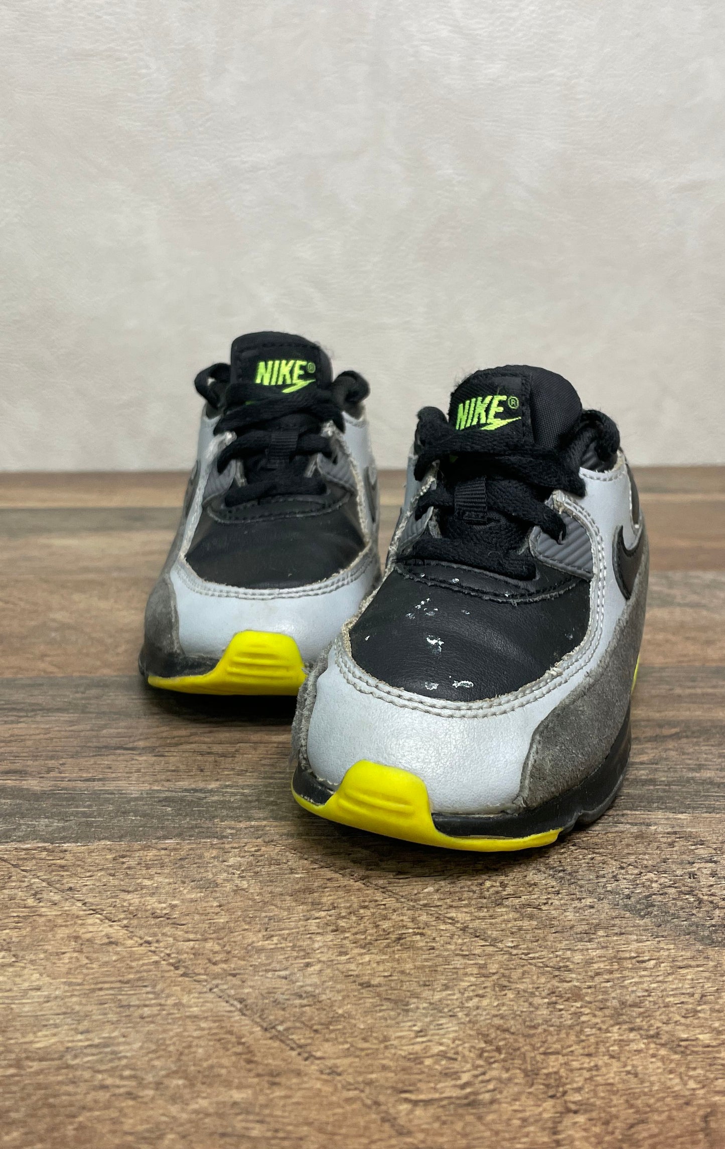Nike Air Max 90 Black Volt Anthracite Toddler Sneakers Size 9C