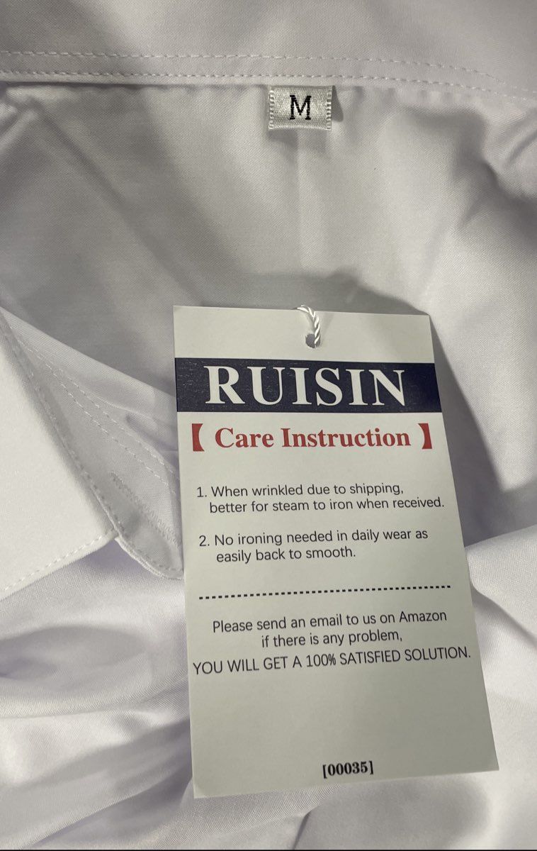 Rusin Men's White Dress Shirt Long Sleeve Modal Blend Button Up Size M NWT