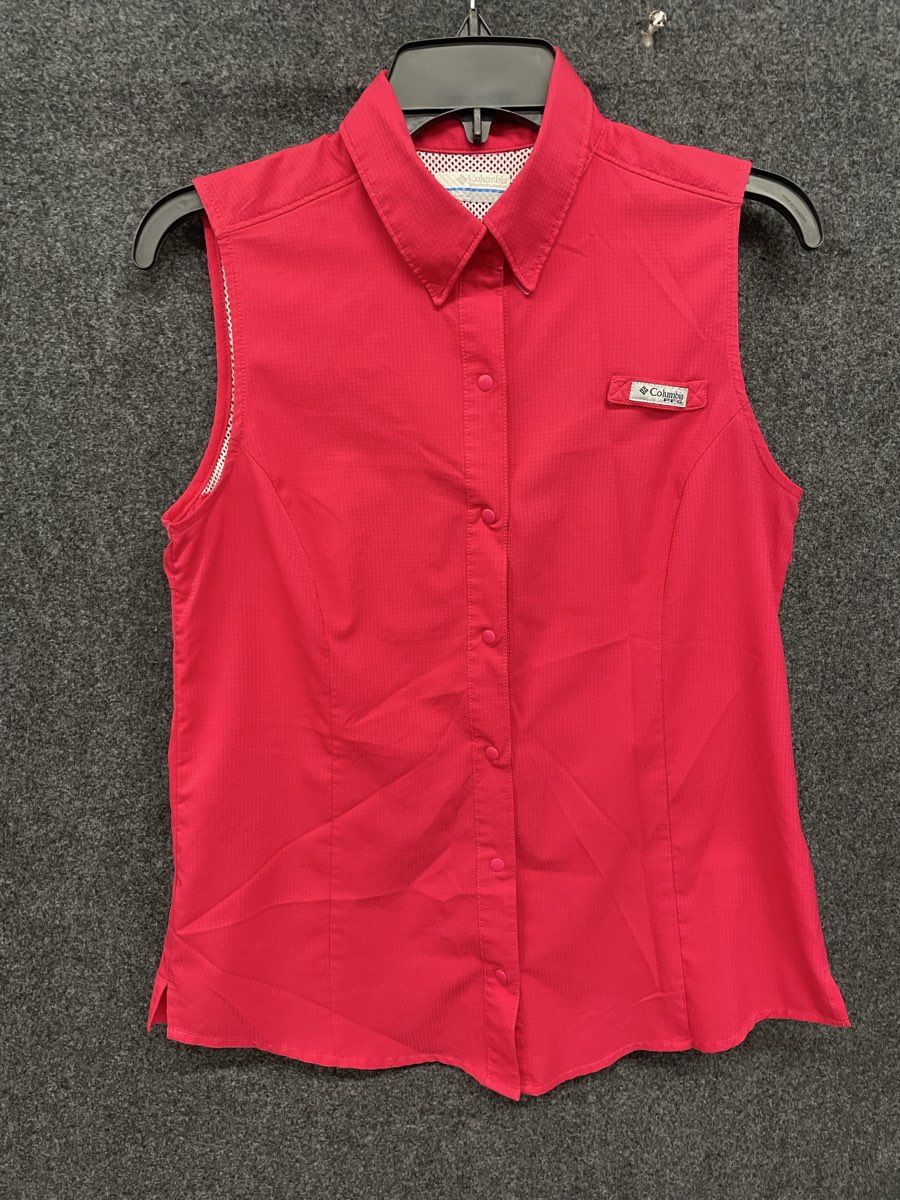 Columbia PFG Women's Pink Tamiami II Sleeveless Shirt Vest Vented Sz S