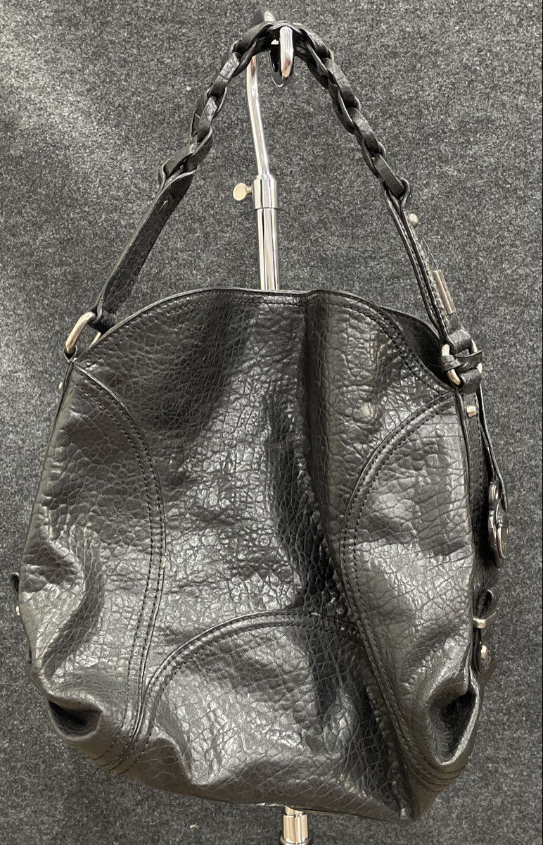 Jessica Simpson Black Leather Braided Handle Hobo Shoulder Bag Large
