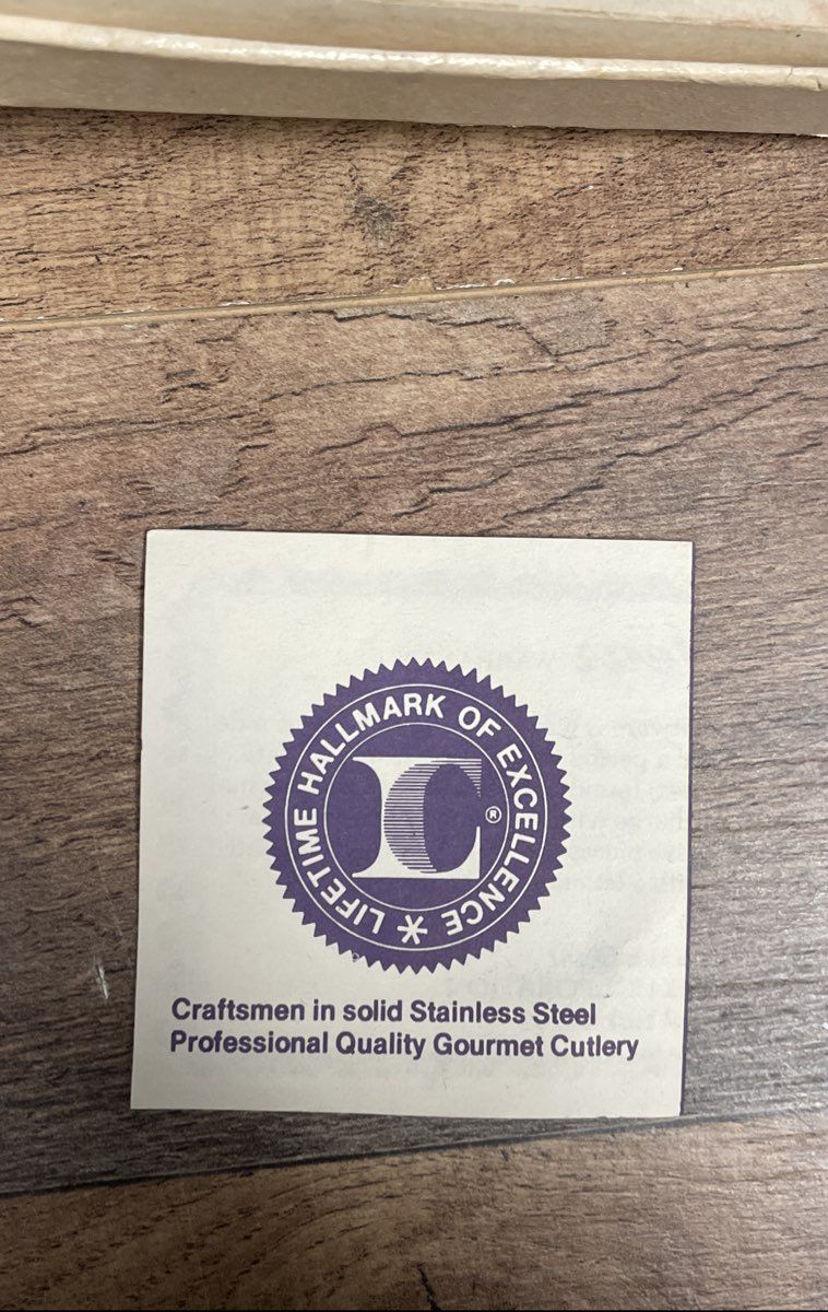 Lifetime Cutlery 19pc Gourmet Knife Bar Set Stainless Faux Wood Handle Vintage