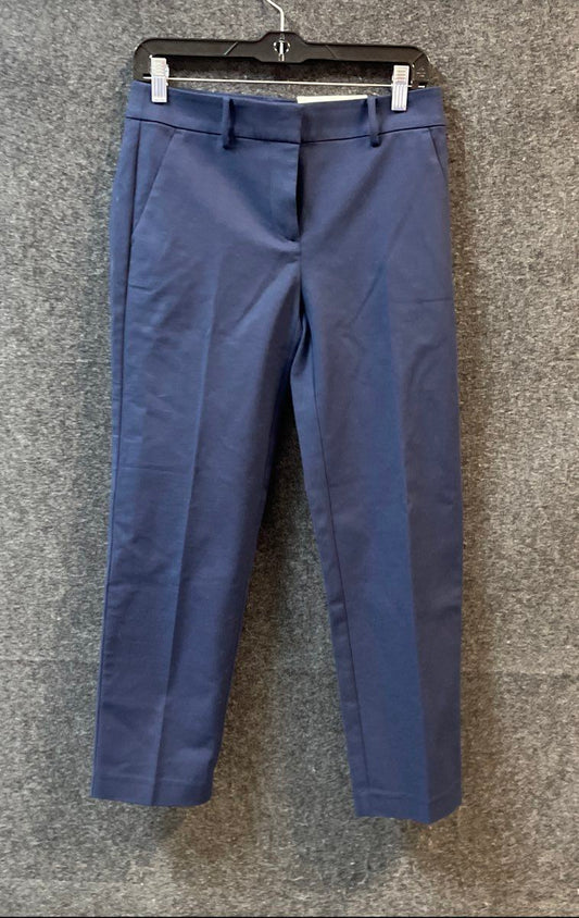 LOFT Women's The Riviera Slim Navy Blue Cotton Blend Pants NWT Size 0