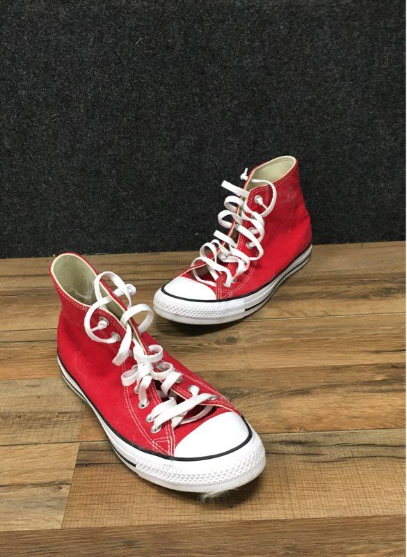 Converse Chuck Taylor All Star Hi Red Canvas High Top Sneakers Men 8 Women 10
