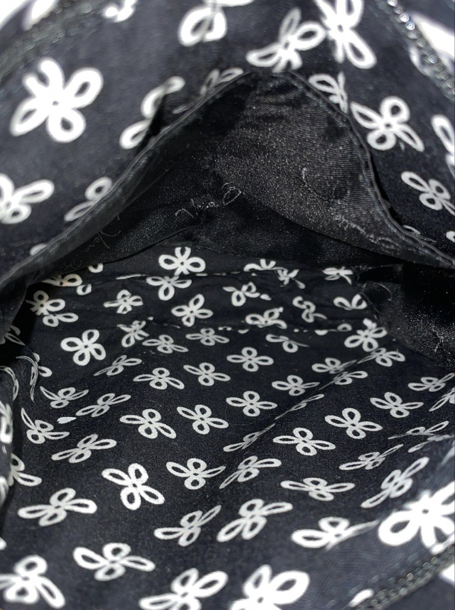 Vera Bradley Black and White Geometric Quilted Cotton Hipster Crossbody Bag