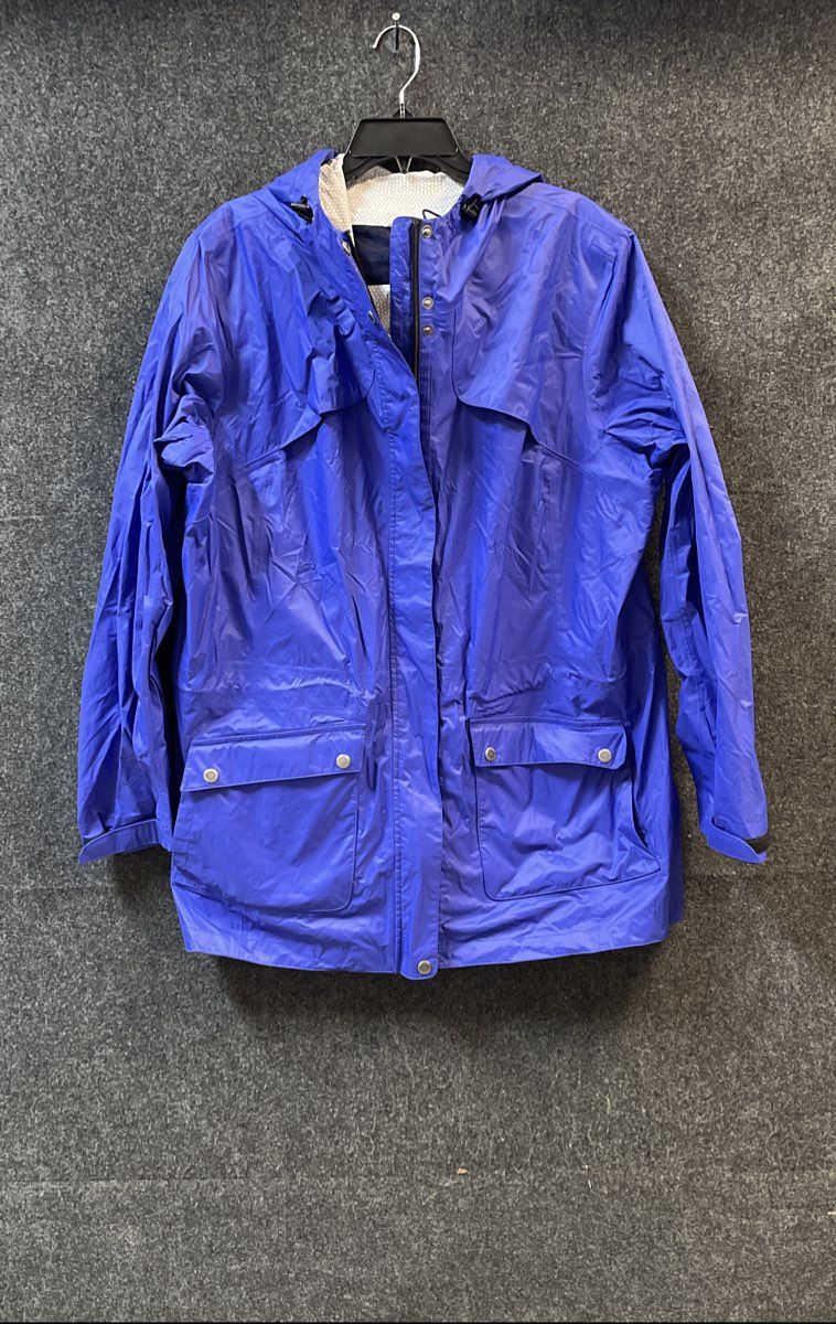 Duluth Trading Co Women's Blue Ripstop Rain Jacket Parka Hooded Mesh Sz 2XL