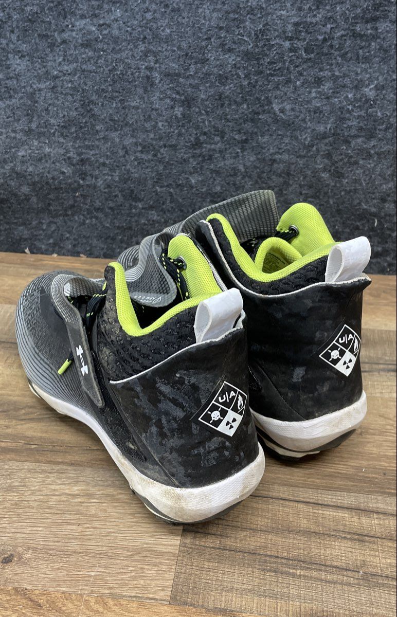 Under Armour Hammer MC Black Grey Lime Green Lacrosse Football Cleats Size 9