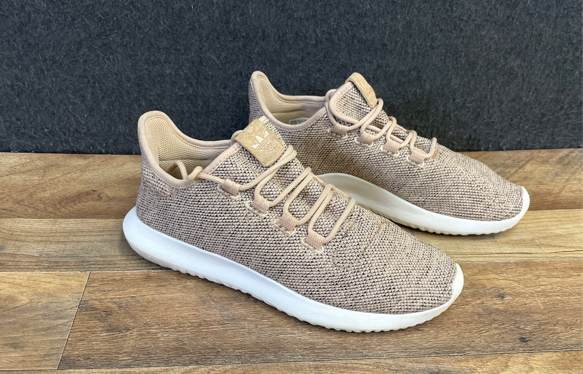 Adidas Tubular Shadow Trace Brown Tan Knit Lifestyle Sneakers Men's Size 9.5