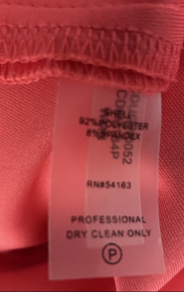 Calvin Klein Women's Coral Sleeveless Side Pleated Ruched Sheath Dress Sz 12