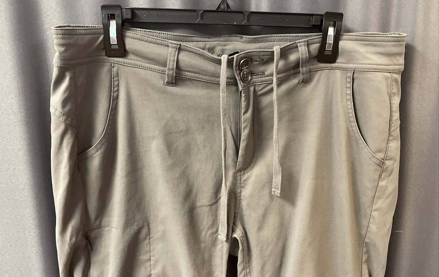Prana Women's Gray Halle Zion Hiking Pant Roll Up Short Inseam Size 14 Short