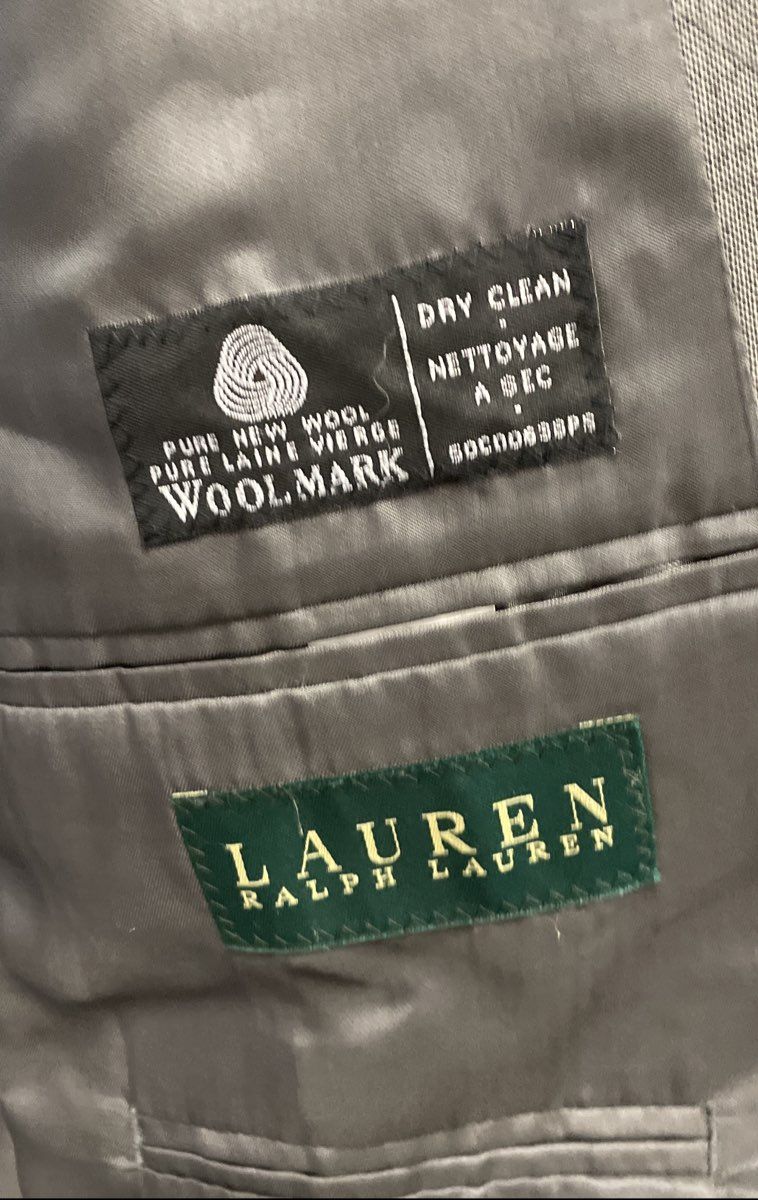 Lauren Ralph Lauren Men's Gray Pure New Wool 2 Button Blazer Sz M