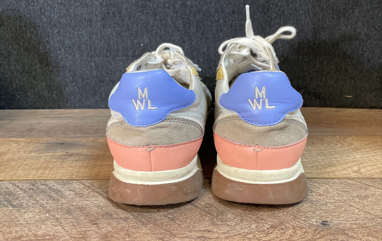 Madewell MWL Court Sneaker Multi-Color Gray Blue Pink Low Top Size Women's 7.5