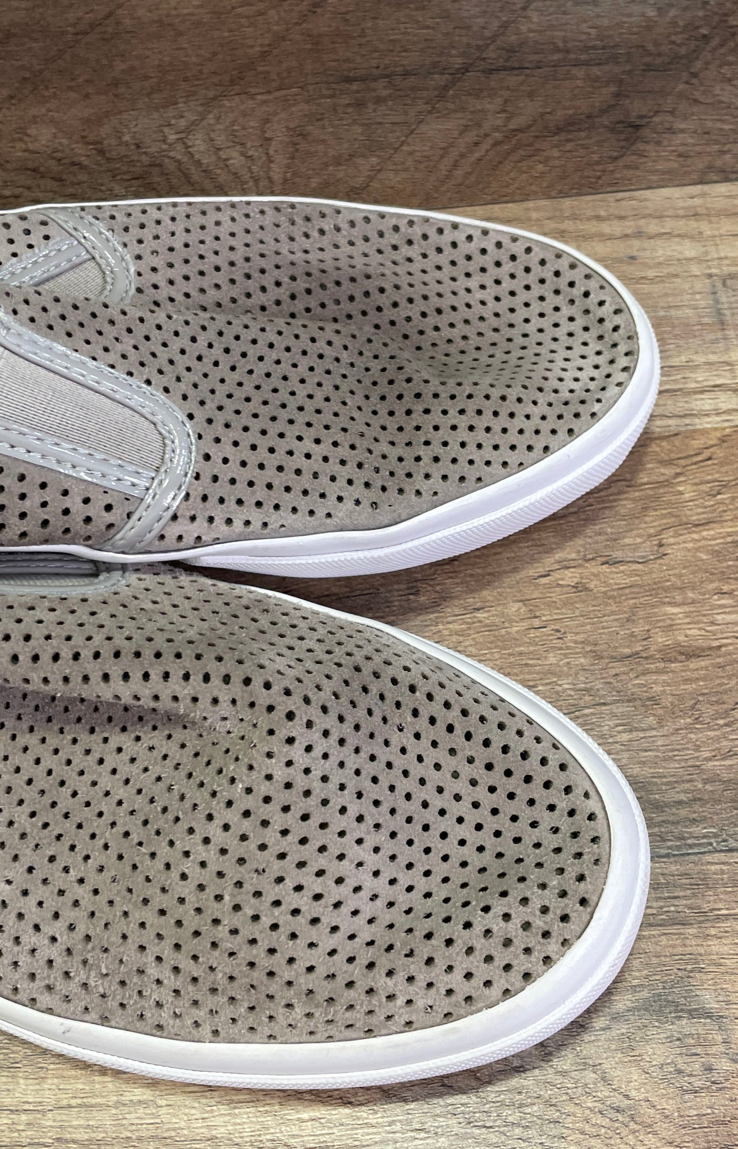 Michael Kors Perforated Suede Slip On Sneakers Taupe Women's Size 10