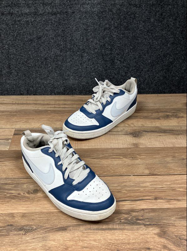 Nike Court Borough Low 2 White Midnight Navy Youth Sneakers Size 7Y