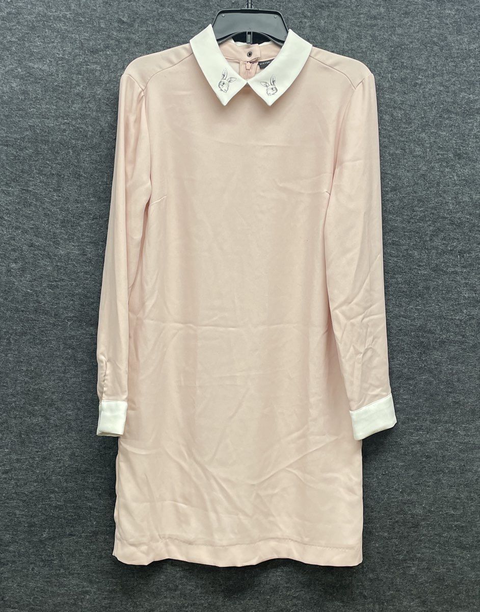 Victoria Beckham for Target Women's Blush Pink Bunny Collar Shift Dress Sz M