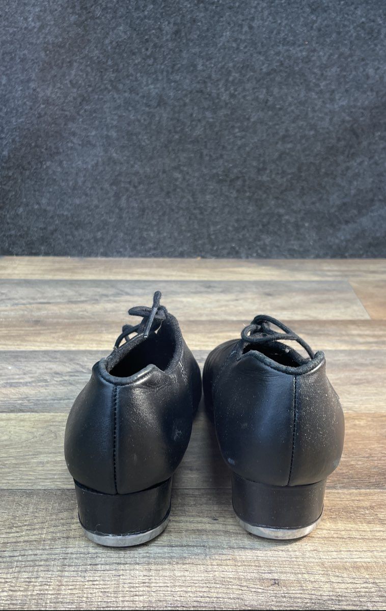 Capezio Tele Tone Leather Lace-Up Tap Shoes Black Size 4.5 M