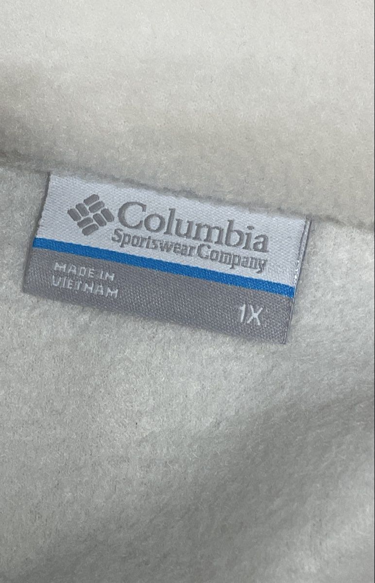 Columbia Women's Benton Springs Snap Front Fleece Pullover White Gray Sz 1X