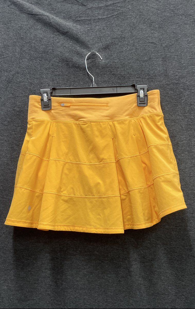 Lululemon Women's Yellow Pace Rival Skort Tiered Tennis Running Skirt Sz 6