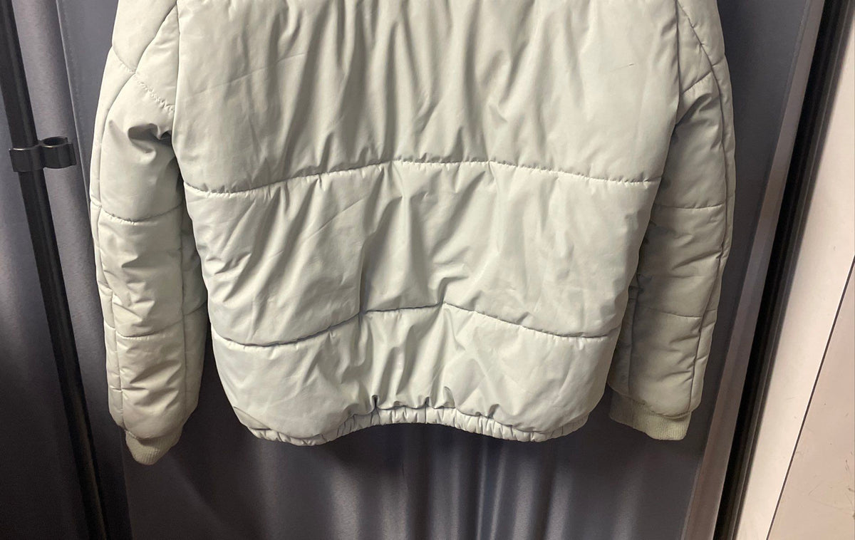 True Religion Sea Foam Green Hooded Puffer Parka Jacket Size M