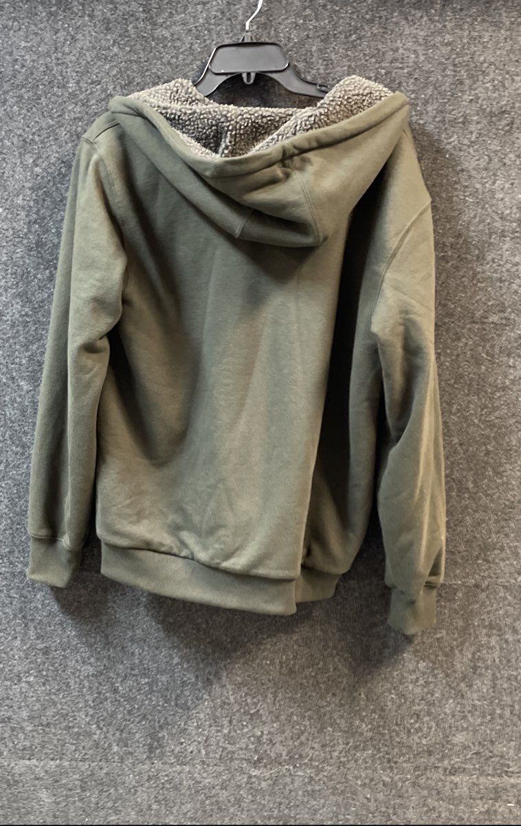 Carhartt Men's Olive Green Rain Defender Sherpa Lined Full Zip Hoodie Sz M