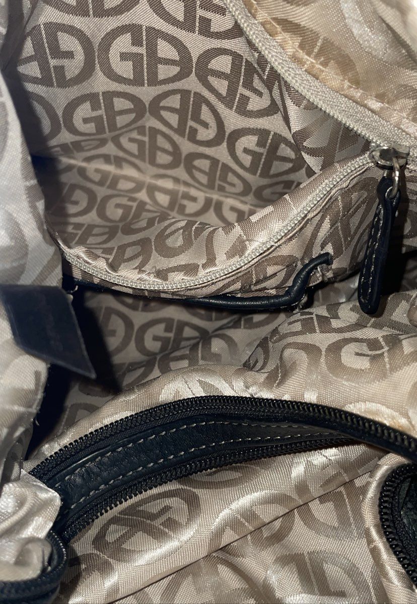 Giani Bernini Black Pebbled Leather Hobo Shoulder Bag Silver Hardware