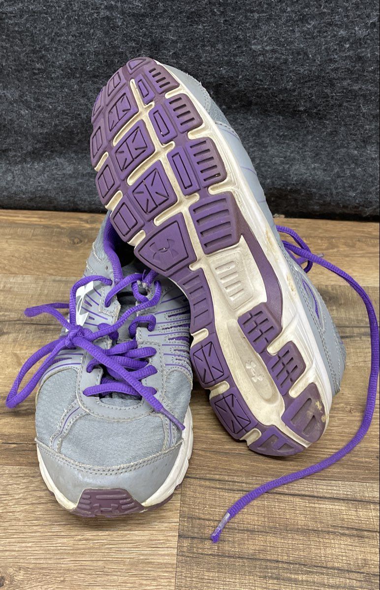 Under Armour Micro G Assert 6 Gray Purple Running Sneakers Women's Size 9
