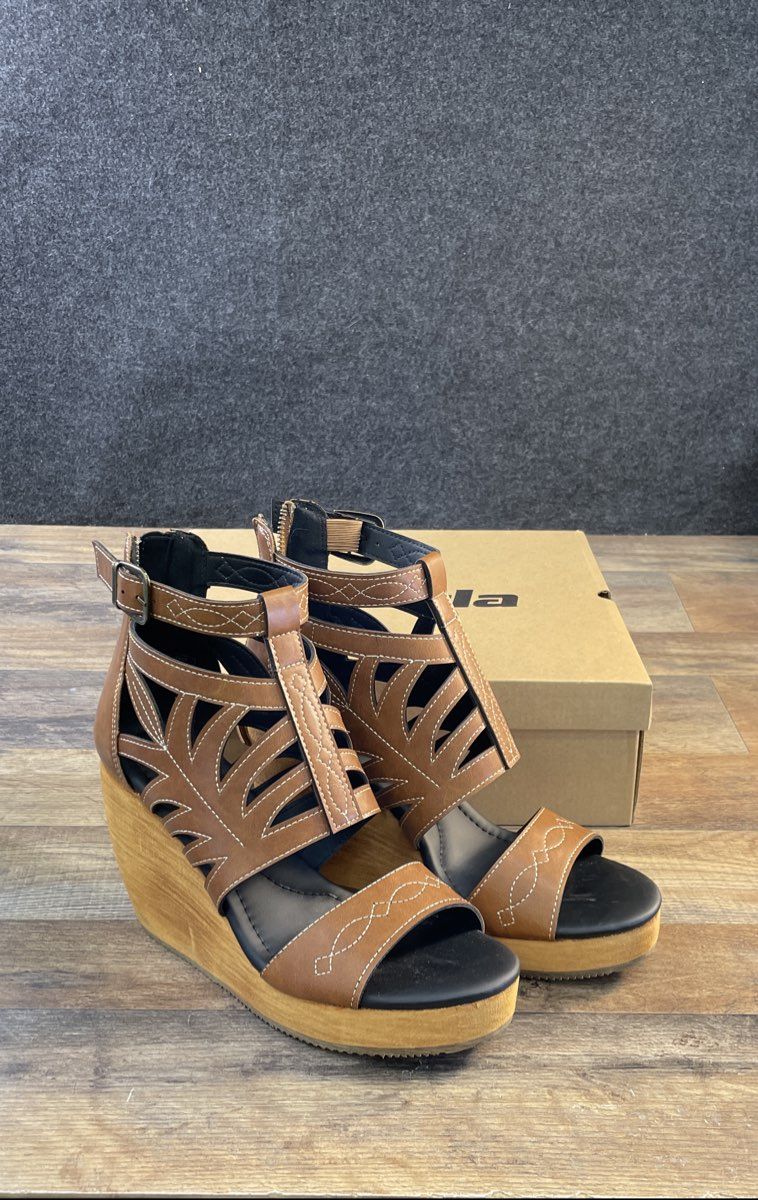 Lane Becca Wedge Desert Clay Gladiator Sandals NWT Women's 9
